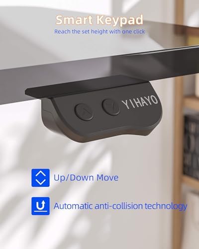 YIHAYO 32" Electric Standing Desk Converter, Adjustable Desk Riser, Black