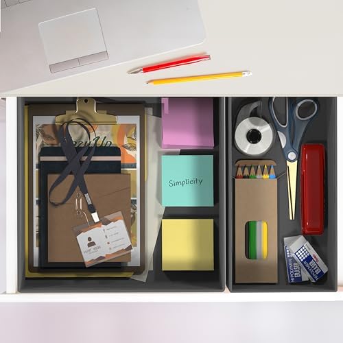 Simple Houseware Underwear Drawer Organizer, Set of 6, Dark Gray