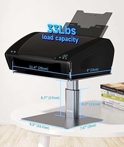 BoYata Monitor Stand, Adjustable Height Metal Desktop Riser, Space Gray
