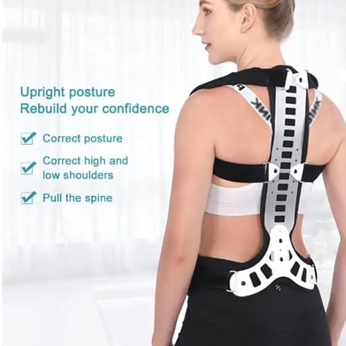 TsoLay Orthosis Cervical Thoracic Halo Brace, Metal Spinal Auxiliary Orthosis, Adjustable Rigid Metal Extension Back Straightener Brace Vest, for Kyphosis Humpback Thoracic Spinal Support Pain Relief