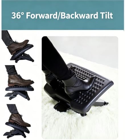 Multi‑Angle Tilting Under‑Desk Foot Unit, Reinforced Heavy‑Duty Base