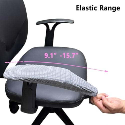 Melaluxe Office Chair Armrest Covers, Stretchable Removable Washable Chair Arm Covers, Elastic Desk Computer Gaming Chair Arm Rest Protector Slipcovers (Light Gray)