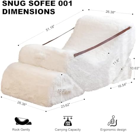 Quiet Rocking Chair, 3-in-1 Adjustable Boneless Floor Recliner for Adults