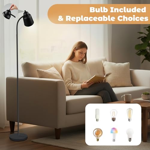 LALISU Floor Lamp, Industrial Floor Lamps for Living Rooms & Bedrooms