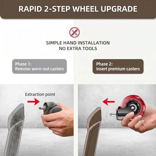 3 Inch Office Chair Wheels, Set of 20 (Red)