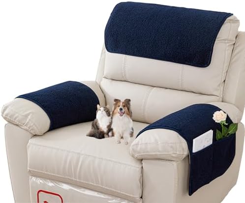 Armrest Covers for Recliner set of 3 Couch Arm Covers with Pockets for Sofa