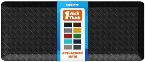 1" Thick Kitchen Mats for Floor, Water Resistant Floor Rug,Black/48" x 20"