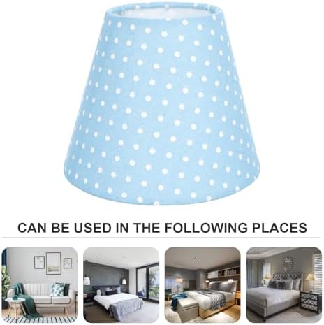 Luxshiny Creative Polka Dot Cloth Lampshade Blue Bottom Soft Light Filter Home Decor for Wall Floor Bedside Lamps Fabric Cover