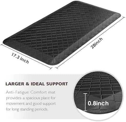 HappyTrends Kitchen Floor Mat - 4/5 Inch Thick Anti-Fatigue Kitchen Rug