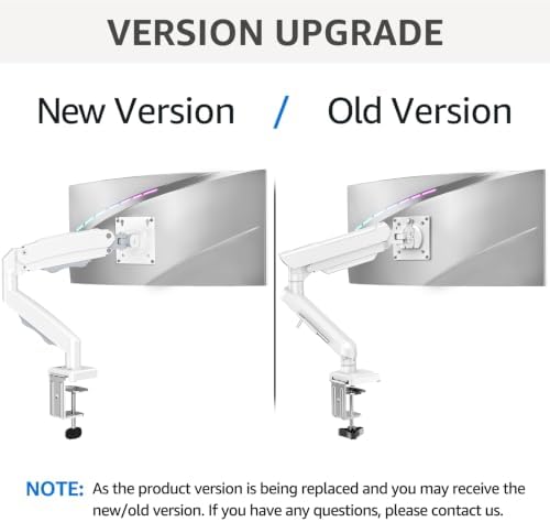 Single Monitor Mount for 32 27 24 22 inch Screen, Monitor Arm Holds 4.4-22 lbs, Monitor Desk Mount, Gaming & Home Office Use, VESA 75x75mm & 100x100mm, Pro White