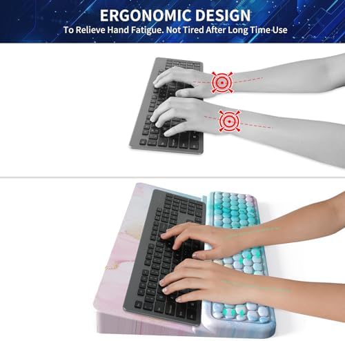 Keyboard Stand for Desktop, Keyboard Wrist Rest, Ergonomic Keyboards Holder for Easy Typing Working, Wrist pad for Keyboards with Comfortable Wrist Rest for Keyboard Blue Pink