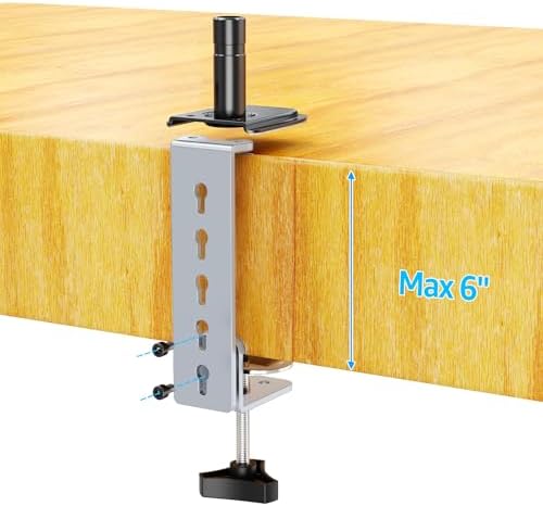Freelift Desk C-Clamp Extension for Max 6 inch Thick Desktops, Monitor Mount C-Clamp Base, Fits MU8011B/MU8012B/MU8013B/MU8014B/MU8011W/MU8012W/MU8013W/MU8014W, Black