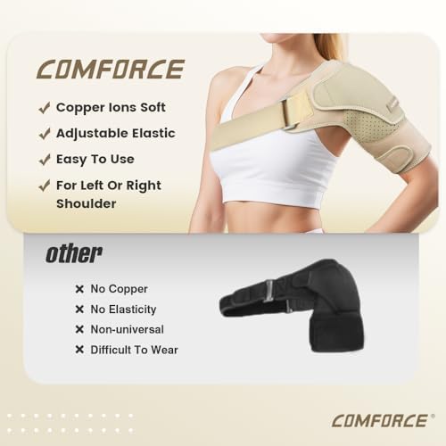 Copper Rotator Cuff Brace for Women&Men, Detachable Shoulder Brace