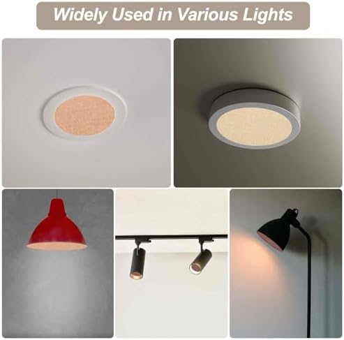 MECCANIXITY 2.4" Round Lampshade Diffuser, Anti-glare Lamp Shade Diffuser Fabric Lamp Cover for Desk Table Light Downlight Spotlight, Warm Yellow 2pcs