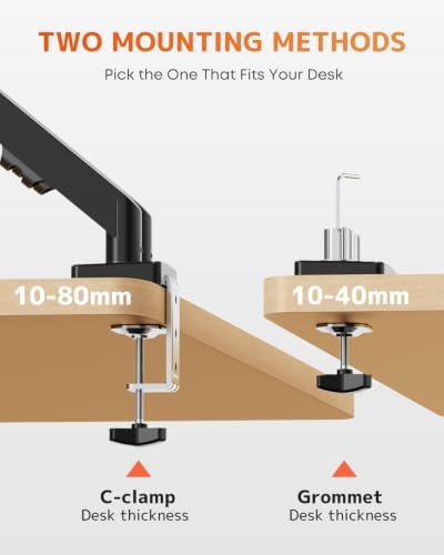 PUTORSEN Monitor and Laptop Arm for Max 32” Monitor and 17” Laptop