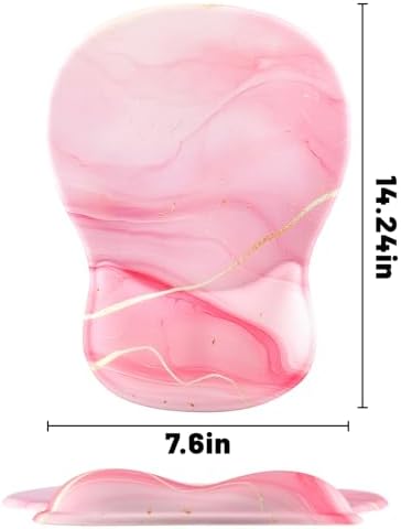 Ergonomic Mouse Pad with Wrist Rest - Gel Wrist Support Mousepad with Non-Slip PU Base for Computer, Laptop, Office & Home