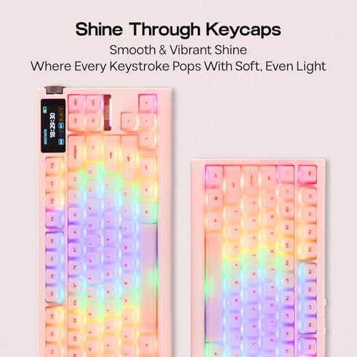 EPOMAKER AegisSil Keycap Set, Silicone Material, Cherry Profile, 113 Keys, 65%/75%/Full Size, Custom Keyboard Keycaps Set for Cherry MX, Kailh, Outemu, Gateron Mechanical Gaming Keyboard (Pink)