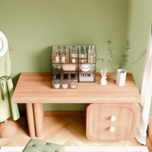 Clear 10-Drawer Stackable Desk Organizer Storage Set