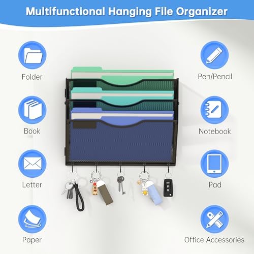 Gawerk Hanging Wall File Organizer, 3 Tier