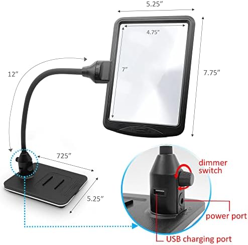 4X Gooseneck Magnifying Lamp Lighting with 28 SMD LEDs, Table Desktop Stand Magnifier Hands-Free for Hobby, Sewing, Crafts, Close Work, etc.