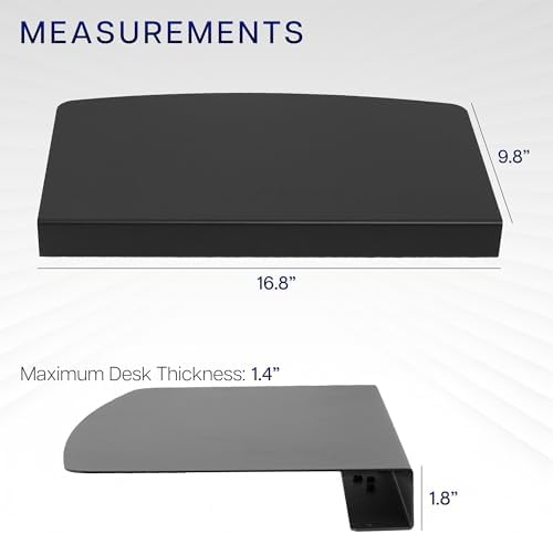 VIVO Black 17 in Corner Desk Connector Platform, DESK-AC07S