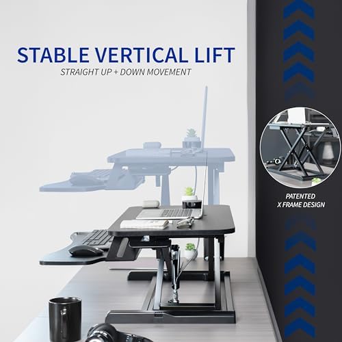 VIVO Rustic Vintage Brown 26 in Standing Desk Converter, DESK-V026KN
