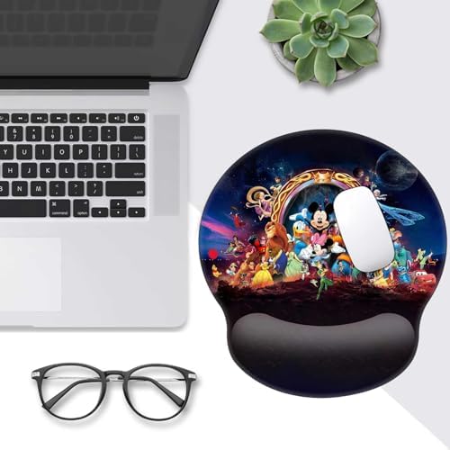 Black Ergonomic Mouse Pad with Wrist Support, Non-Slip Rubber Base, Anime Design, Pain Relief for Office & Home, Gaming Mouse Pads for Desk
