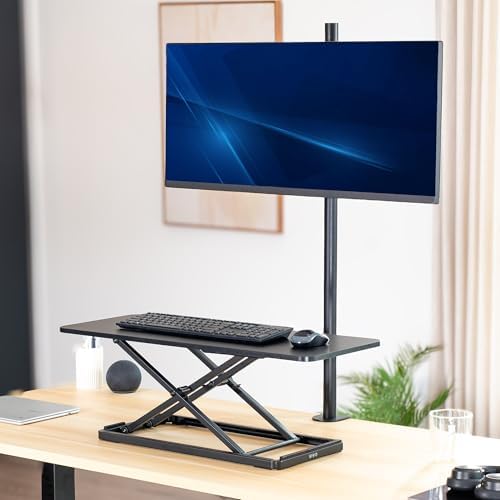 VIVO Black 30 in Single Top Keyboard and Mouse Riser, DESK-V030A