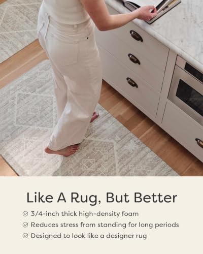 House of Noa Nama Standing Mat – Anti-Fatigue Cushioned Kitchen Mats for Floor | Ergonomic Bounce-Back Foam Kitchen Mats | Anti-Fatigue Mats for Kitchen & Standing | Devon Twine | 22" x 36"