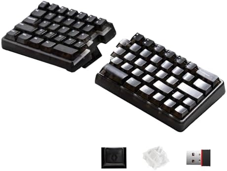 Lite Wireless Split Keyboard Mechanical - Linear Switches, RGB, Foam, Hot Swappable, Compact 60% Layout, PBT Keycaps Programmable for Mac & Windows Black