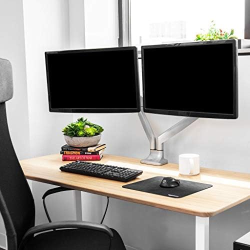 TechOrbits Universal Desk Mount for Dual Monitor - Fits Two 13-30" Monitors with Swivel & Clamp