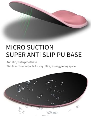 Palm-Rest and Wrist-Hugging Mouse Pad Wrist Rest, Ergonomic Wrist Support with Curve Fitting Cushioned Memory Foam for Carpal Tunnel Pain Relief, 9.9 x 8.3 Inch, Blush Gradient