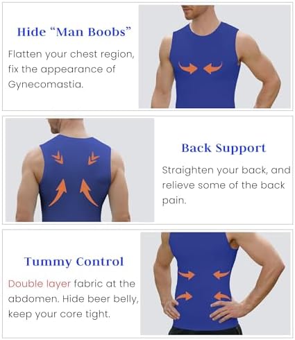 Compression Shirt Men Slimming Body Shaper Vest Crewneck Workout Tank Top