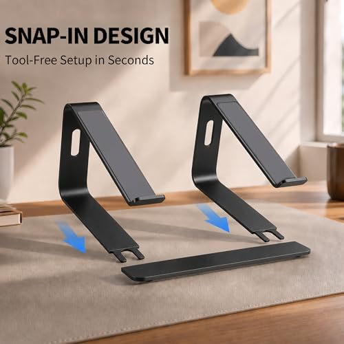 Orionstar Ergonomic Laptop Stand, Aluminum Riser, 10-15.6",Black