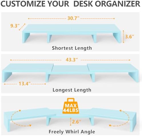 TAVR Dual Monitor Stand Riser, Wooden Computer Monitor Stand for 2 Monitors
