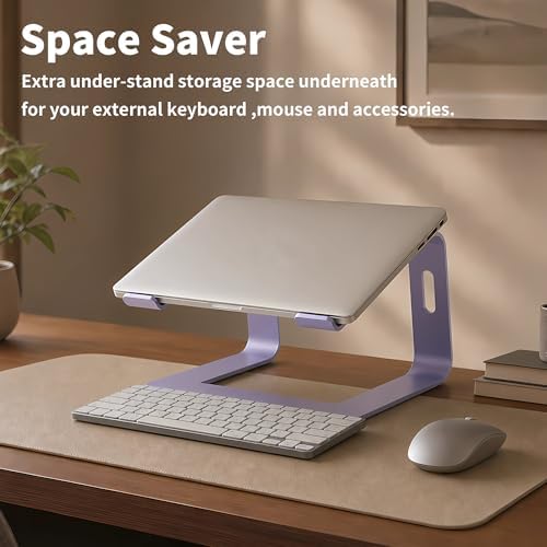 Orionstar Ergonomic Laptop Stand, Aluminum Riser, 10-15.6",Purple