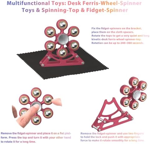 Desk Toys for Fidget Ferris-Wheel-Spinner: 4mins Kinetic-Spinning Cool-Gadgets, Cool-Stuff Thing Toy for Office School Home Man Women Christmas, Stress-Relief Game Gifts for Adult Teen Children Kid