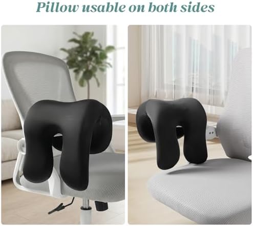 SheRest Office Chair Neck Pillow, Memory Foam Ergonomic Nap Pillow Office Chair Headrest Accessory, Neck Support Pillow Ideal for Office and Gaming, Black