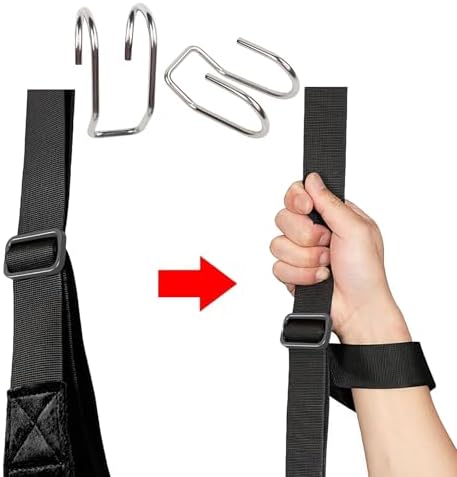 Cervical Neck Traction Device with Hook Portable Neck Stretcher Hammock (Black)