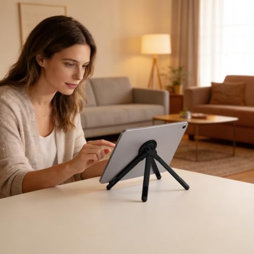 3-in-1 Portable Laptop Stand with Magnetic Phone Holder, Black