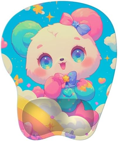 Upgrade Ergonomic Mouse Pad,Non Slip Mousepad Wrist Rest Support for Office, Computer, Laptop & Mac(B-Cute Bear)