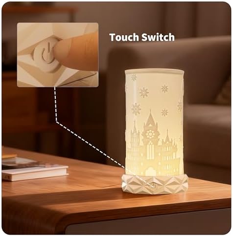 Touch Control Table Lamp for Bedroom, Portable LED Cordless Lamp, 1500mAh Rechargeable Battery Operated, 3 Color Temperatures Rotating Bedside Lamp for Living Room, Nightstand