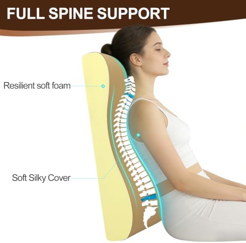 2-in-1 Neck Pillow Lumbar Support Pillow for Recliner Couch & Nursery Glider Chairs- High-Resilient Foam Cushion Ergonomic Back Support for Comfort in Rocking, Feeding, Nursing Brown L