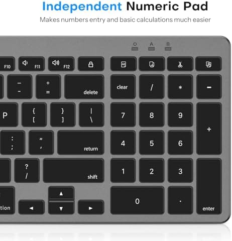 OMOTON USB-A & Type-C Dual Interface Wired Keyboard for Mac, Numeric Keypad