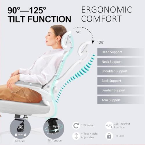 10 Pack Ergonomic Office Chair,Ultra Thick Spring Cushion Desk Chair,Grey