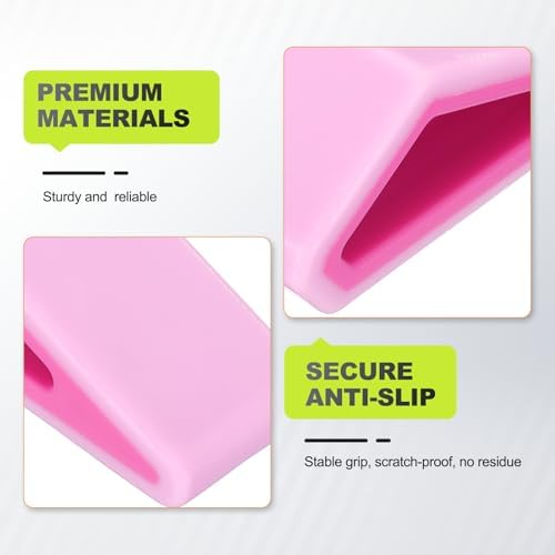 PATIKIL Laptop Wedge, 2-Pack Portable Laptop Stand Computer Notebook Holder Keyboard Stand Lifter Risers Plastic Anti-Slip Ventilated Elevated Feet for Desktop Keyboard Tablet, Magenta