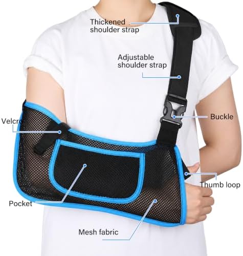 mosago Arm Sling, Lightweight Breathable Mesh Shoulder Immobilizer, Medium