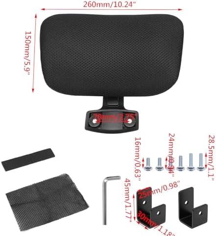 Wealrit Adjustable Office Chair Headrest Attachment 1PCS (Black)