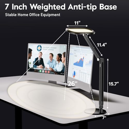 LitONES Premium LED Desk Lamp, Dual-Sided Soft Lighting with Knob Remote