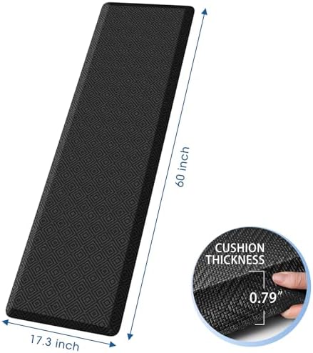 Anti-Fatigue Kitchen Mats for Floor Standing and Comfort Desk Mats 17"x60"